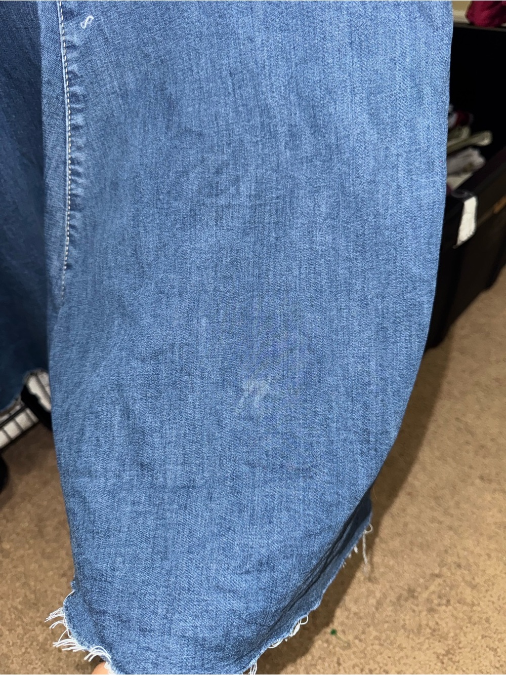 We The Free Dark Blue Flare Jeans with Raw Hem - Picture 5 of 6